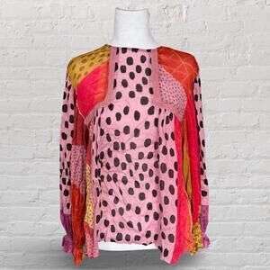 blank london anthropologie patchwork blouse